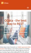 How odata.org looks like on a mobile device such as an iPhone.