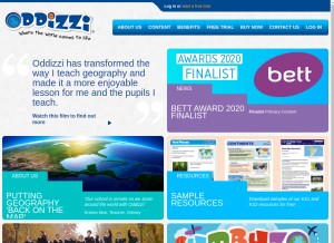 How oddizzi.com looks like on a tablet such as an iPad.