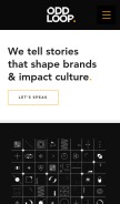 How oddloopagency.com looks like on a mobile device such as an iPhone.
