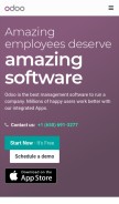 How odoo.com looks like on a mobile device such as an iPhone.