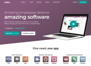 How odoo.com looks like on a tablet such as an iPad.