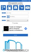 How oeffnungszeitenbuch.de looks like on a mobile device such as an iPhone.