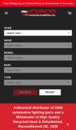 How oemautomotivelighting.com looks like on a mobile device such as an iPhone.