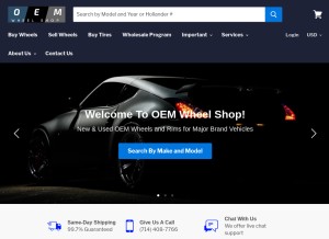 How oemwheelshop.com looks like on a tablet such as an iPad.