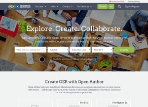 How oercommons.org looks like on a tablet such as an iPad.