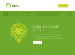 How oeru.org looks like on a tablet such as an iPad.