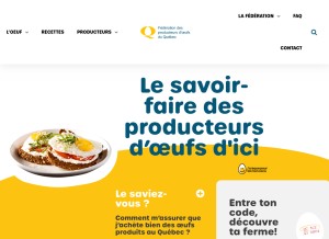 How oeuf.ca looks like on a tablet such as an iPad.
