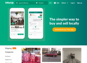How offerup.co looks like on a tablet such as an iPad.