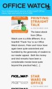 How office-watch.com looks like on a mobile device such as an iPhone.