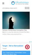 How officeholidays.com looks like on a mobile device such as an iPhone.