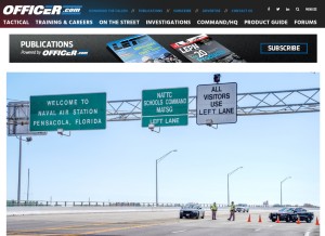 How officer.com looks like on a tablet such as an iPad.