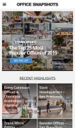 How officesnapshots.com looks like on a mobile device such as an iPhone.