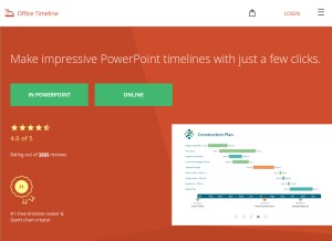 How officetimeline.com looks like on a tablet such as an iPad.