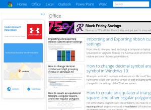 How officetooltips.com looks like on a tablet such as an iPad.