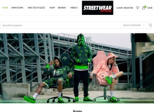 How official-streetwear.com looks like on a tablet such as an iPad.
