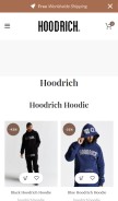 How officialhoodrich.com looks like on a mobile device such as an iPhone.