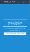 How officialiqtest.co looks like on a mobile device such as an iPhone.