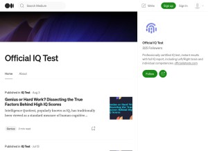 How officialiqtest.medium.com looks like on a tablet such as an iPad.