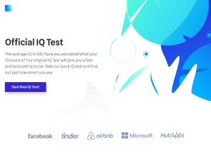 How officialiqtest.net looks like on a tablet such as an iPad.