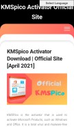 How officials-kmspico.com looks like on a mobile device such as an iPhone.