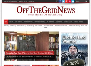 How offthegridnews.com looks like on a tablet such as an iPad.