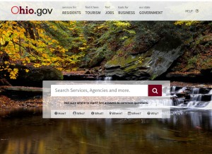 How ohio.gov looks like on a tablet such as an iPad.