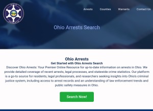 How ohioarrests.com looks like on a tablet such as an iPad.
