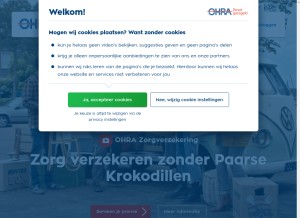 How ohra.nl looks like on a tablet such as an iPad.