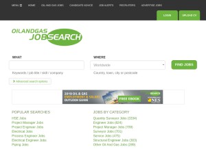 How oilandgasjobsearch.com looks like on a tablet such as an iPad.