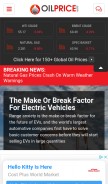 How oilprice.com looks like on a mobile device such as an iPhone.