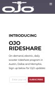 How ojoelectric.com looks like on a mobile device such as an iPhone.