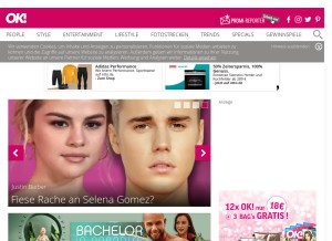 How ok-magazin.de looks like on a tablet such as an iPad.