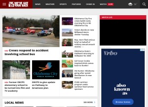 How okcfox.com looks like on a tablet such as an iPad.