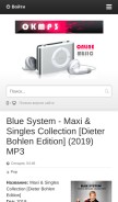 How okmp3.ru looks like on a mobile device such as an iPhone.