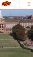 How okstate.edu looks like on a mobile device such as an iPhone.