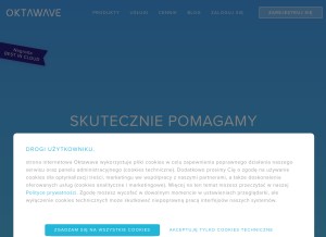 How oktawave.com looks like on a tablet such as an iPad.