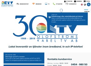 How oktv.se looks like on a tablet such as an iPad.