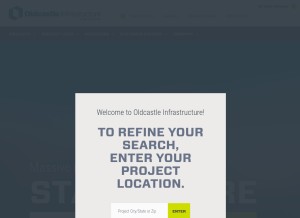 How oldcastleinfrastructure.com looks like on a tablet such as an iPad.