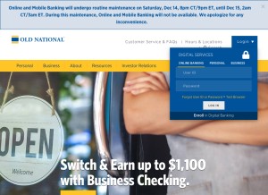 How oldnational.com looks like on a tablet such as an iPad.