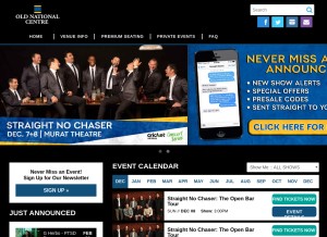 How oldnationalcentre.com looks like on a tablet such as an iPad.