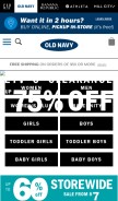 How oldnavy.com looks like on a mobile device such as an iPhone.