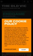 How oldvictheatre.com looks like on a mobile device such as an iPhone.