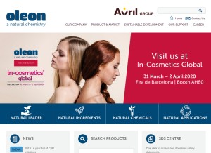 How oleon.com looks like on a tablet such as an iPad.