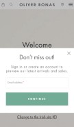 How oliverbonas.com looks like on a mobile device such as an iPhone.