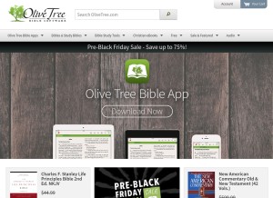 How olivetree.com looks like on a tablet such as an iPad.