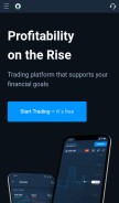How olymptrade.com looks like on a mobile device such as an iPhone.