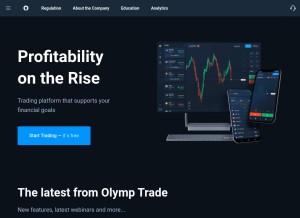 How olymptrade.com looks like on a tablet such as an iPad.