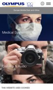 How olympus-europa.com looks like on a mobile device such as an iPhone.