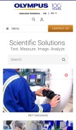 How olympus-ims.com looks like on a mobile device such as an iPhone.