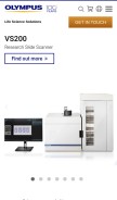 How olympus-lifescience.com looks like on a mobile device such as an iPhone.